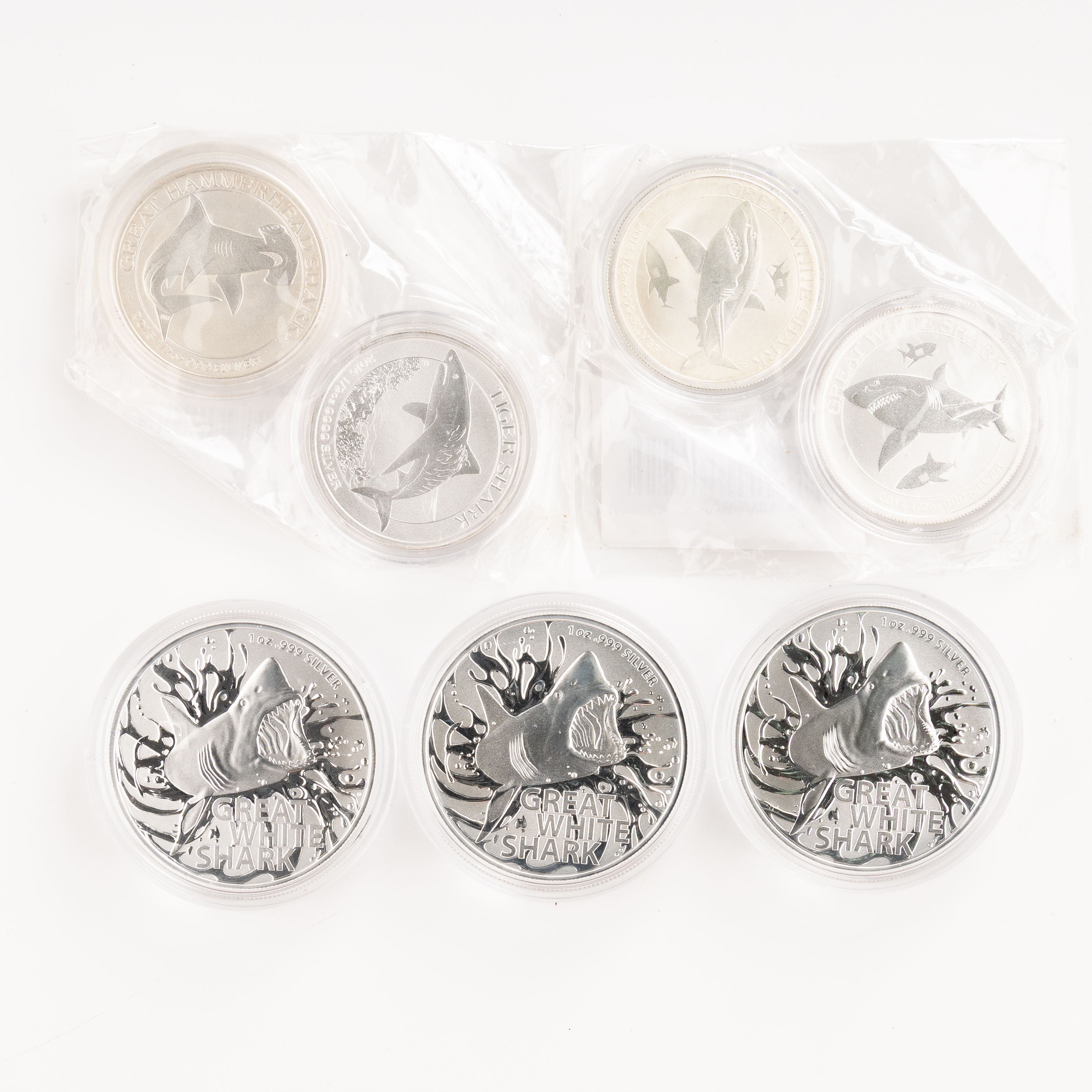 65 · Perth Mint - Miscellaneous Sharks, Fifty Cents - One Dollar, 2014 - 2021,  FDC