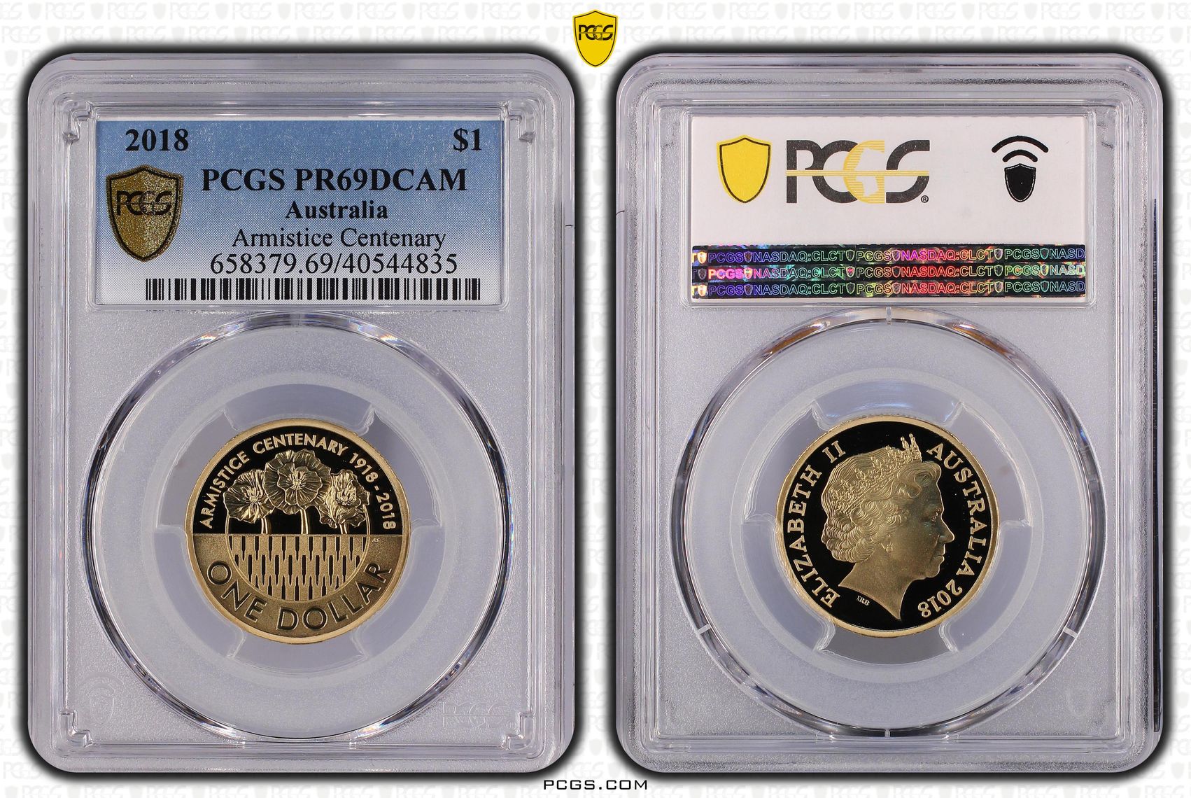 Armistice Centenary, One Dollar, 2018, PCGS PR69DCAM
