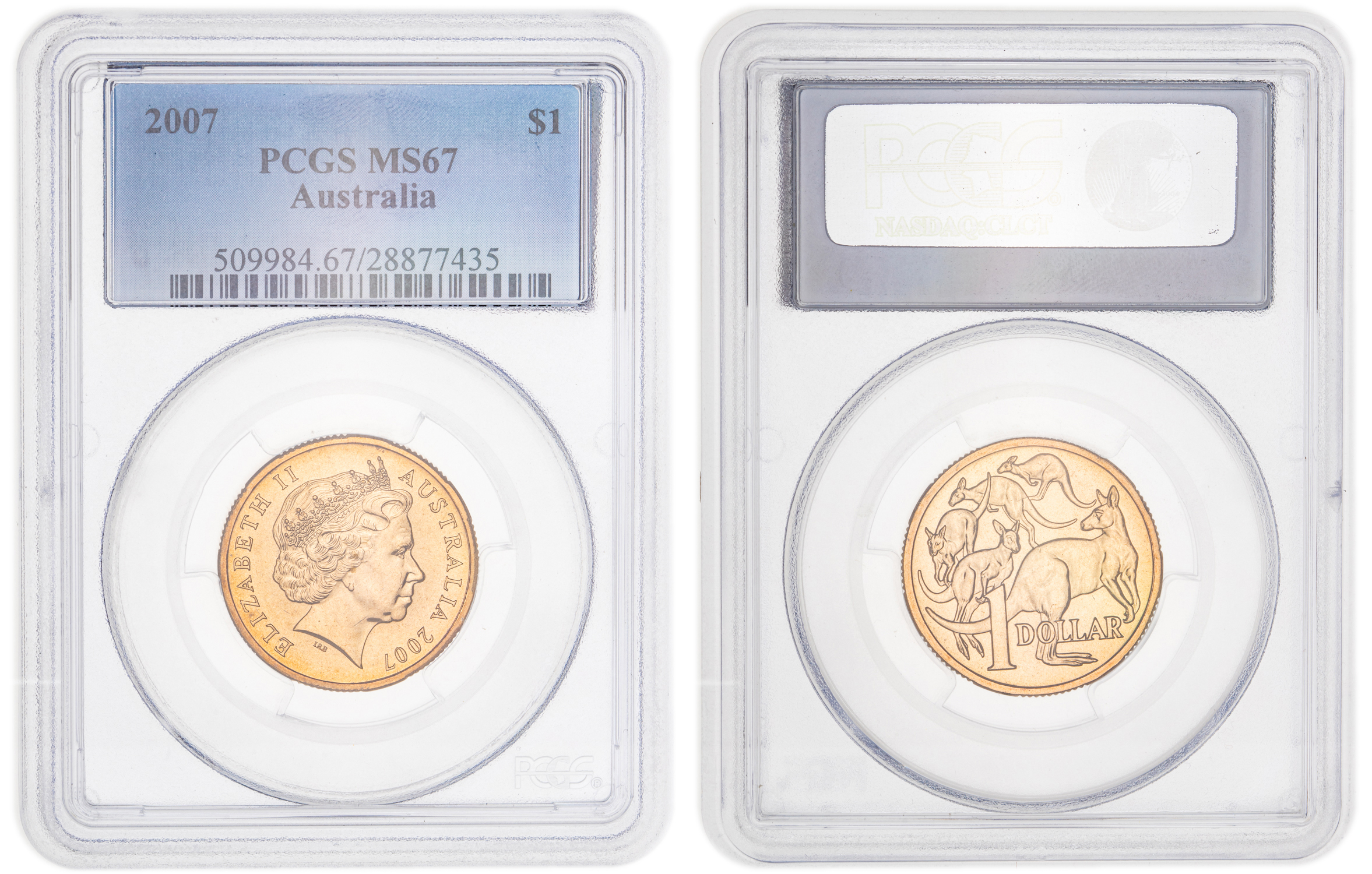 Elizabeth II, One Dollar, 2007, PCGS MS67