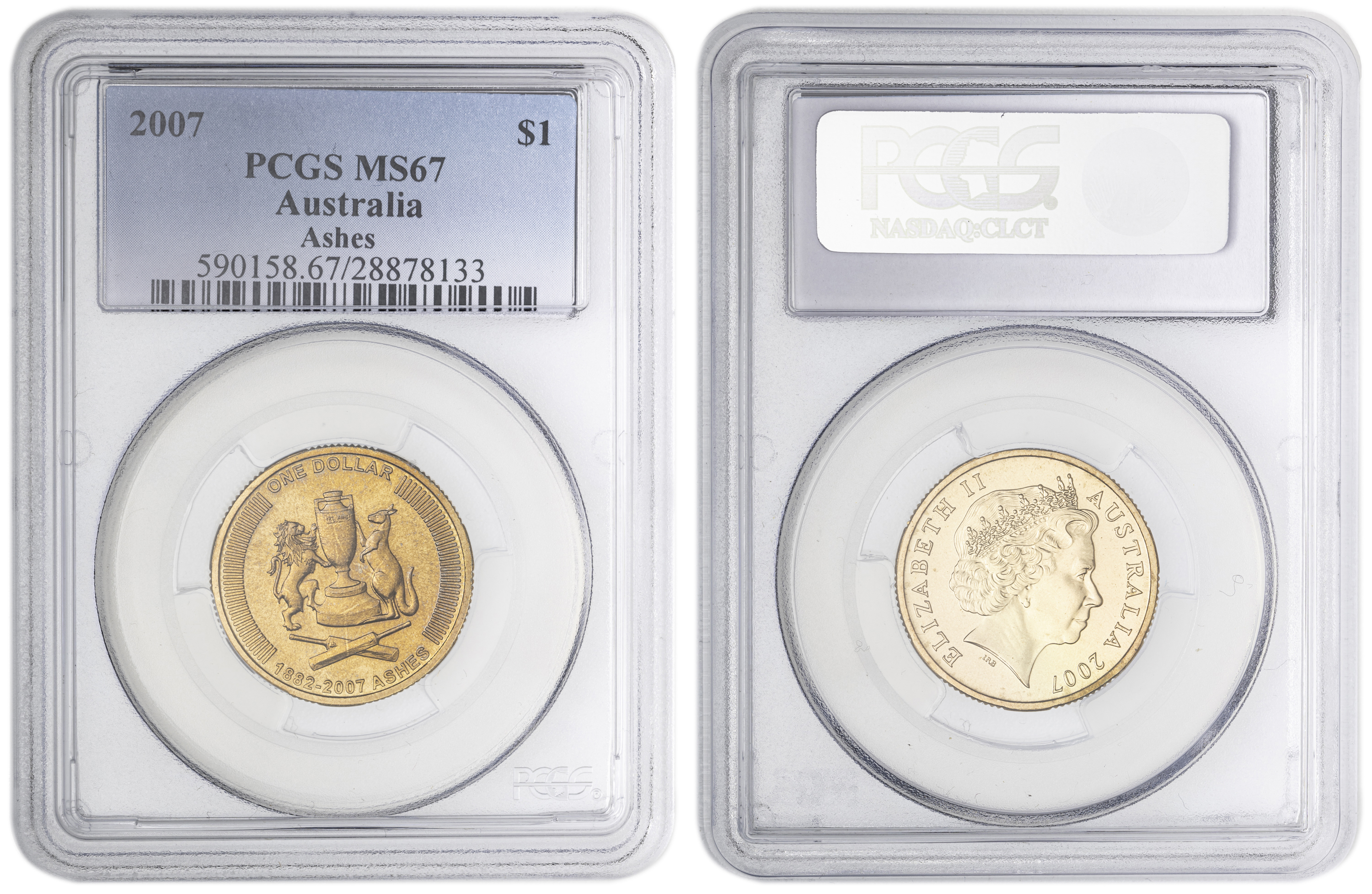 Ashes , One Dollar, 2007, PCGS MS67