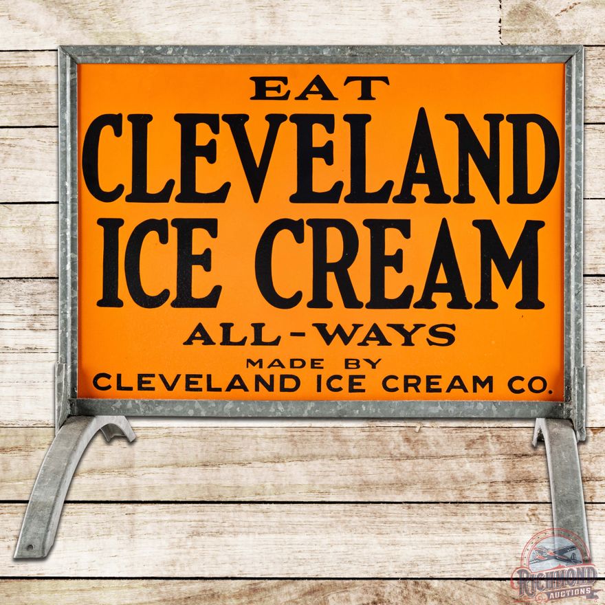 Eat Cleveland Ice Cream "All-Ways" DS Porcelain Curb Sign