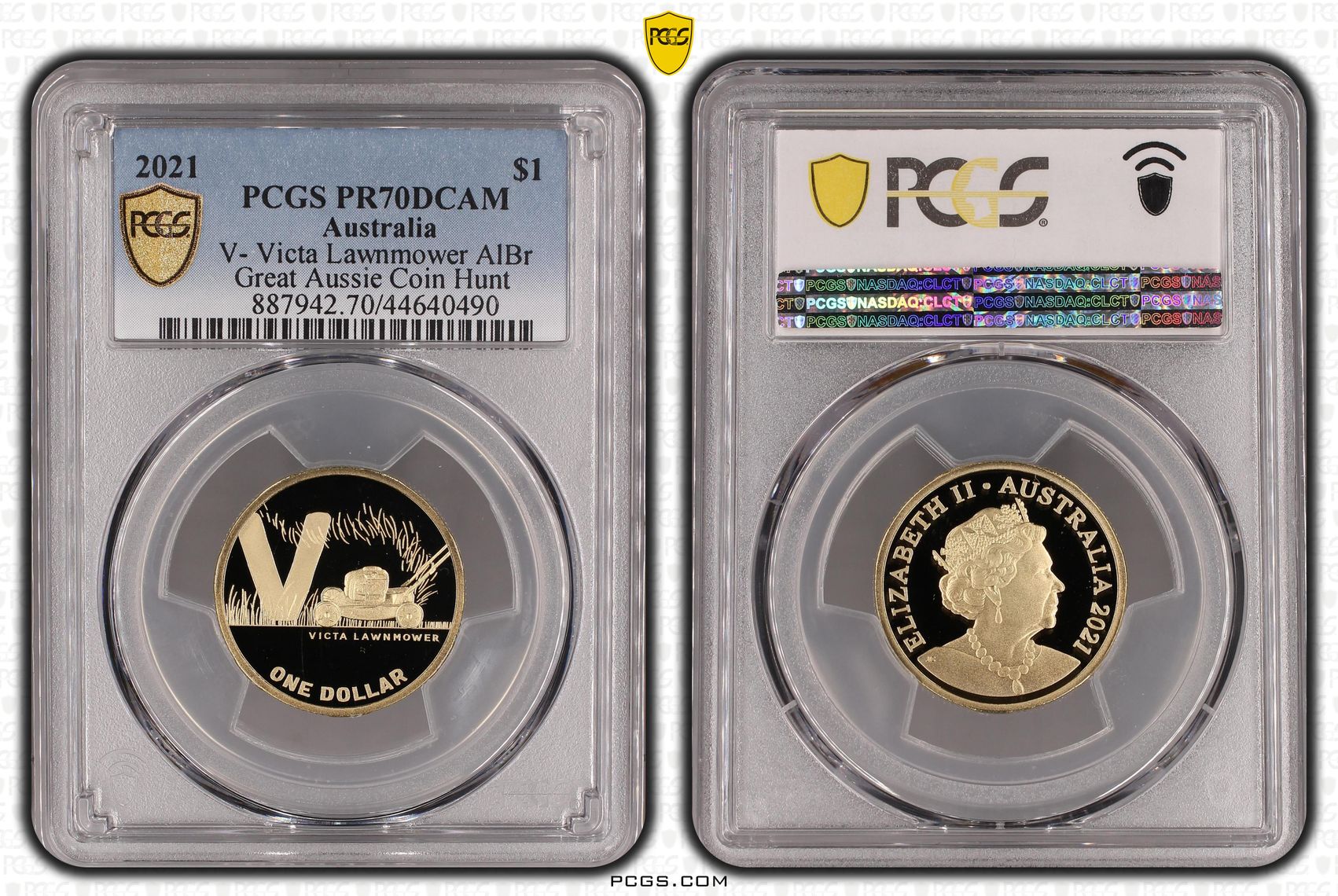 2021 Australia One Dollar, $1 V- Victa Lawnmower AlBr PCGS - PR70DCAM POP 15/0 -490