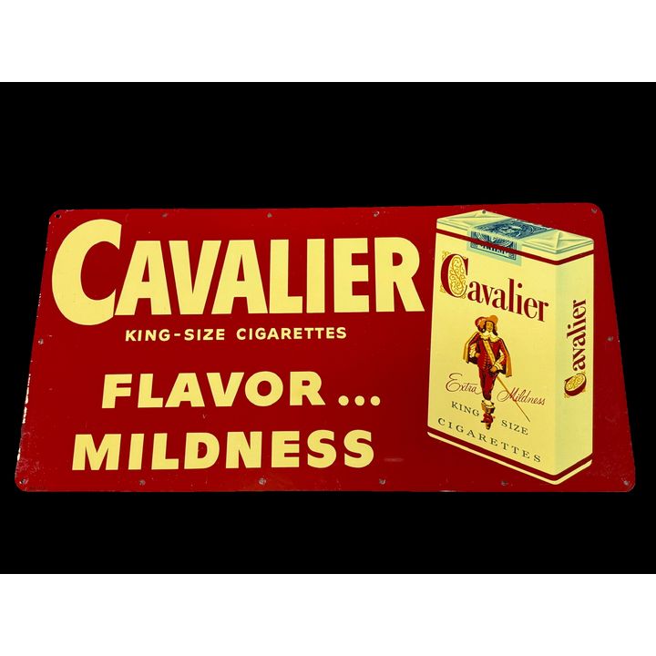NOS Cavalier King Size Tobacco Cigarettes Tin Metal Sign