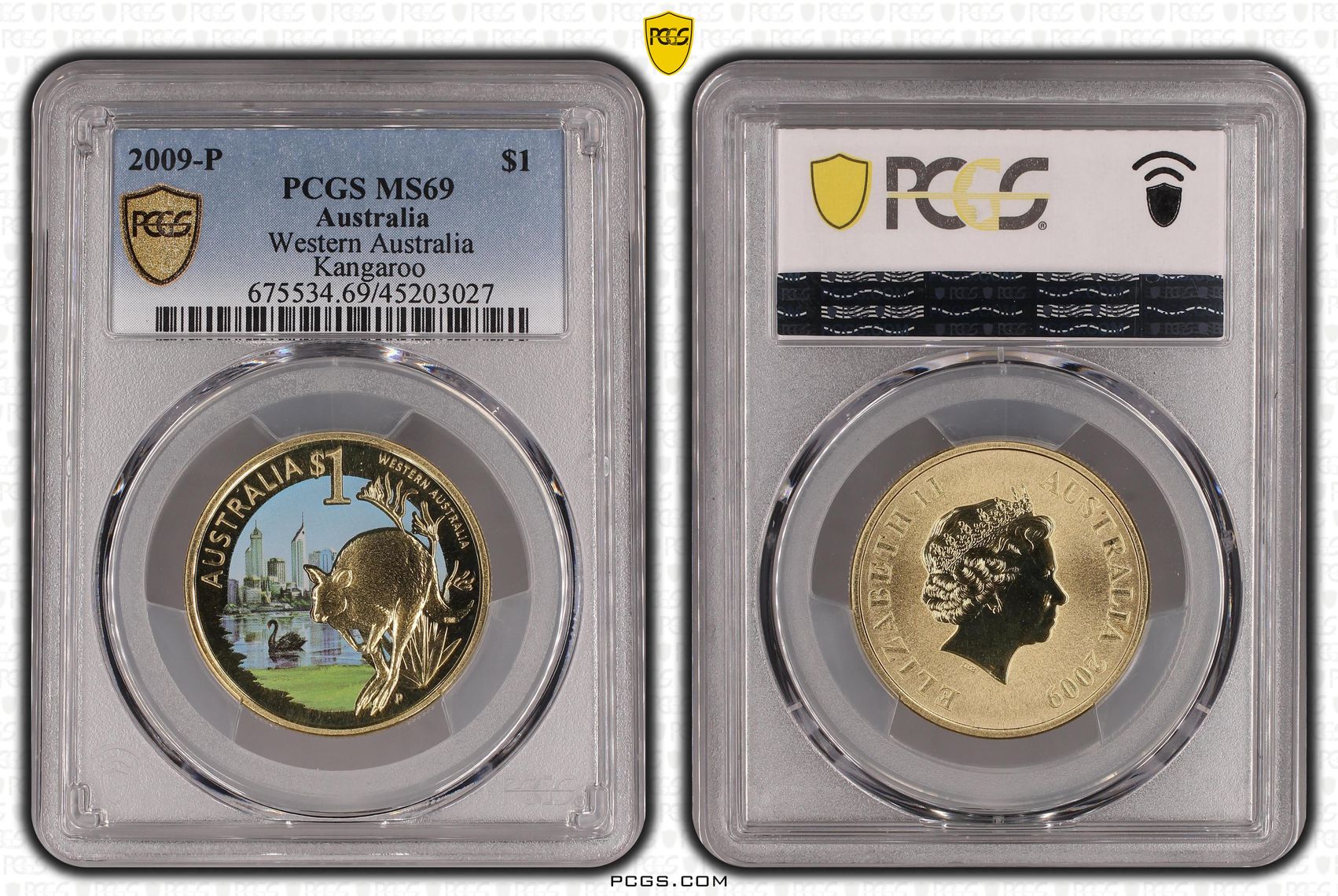 2009-P Australia One Dollar, $1 Western Australia PCGS - MS69 POP 4/0 -027