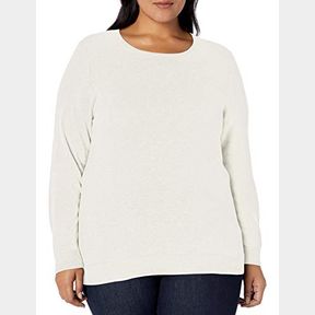 AMAZON ESSENTIALS PULL COL ROND L GER MANCHES LONGUES (GRANDES TAILLES DISPONIBLES) FEMME, IVOIRE, 3XL GRANDE TAILLE