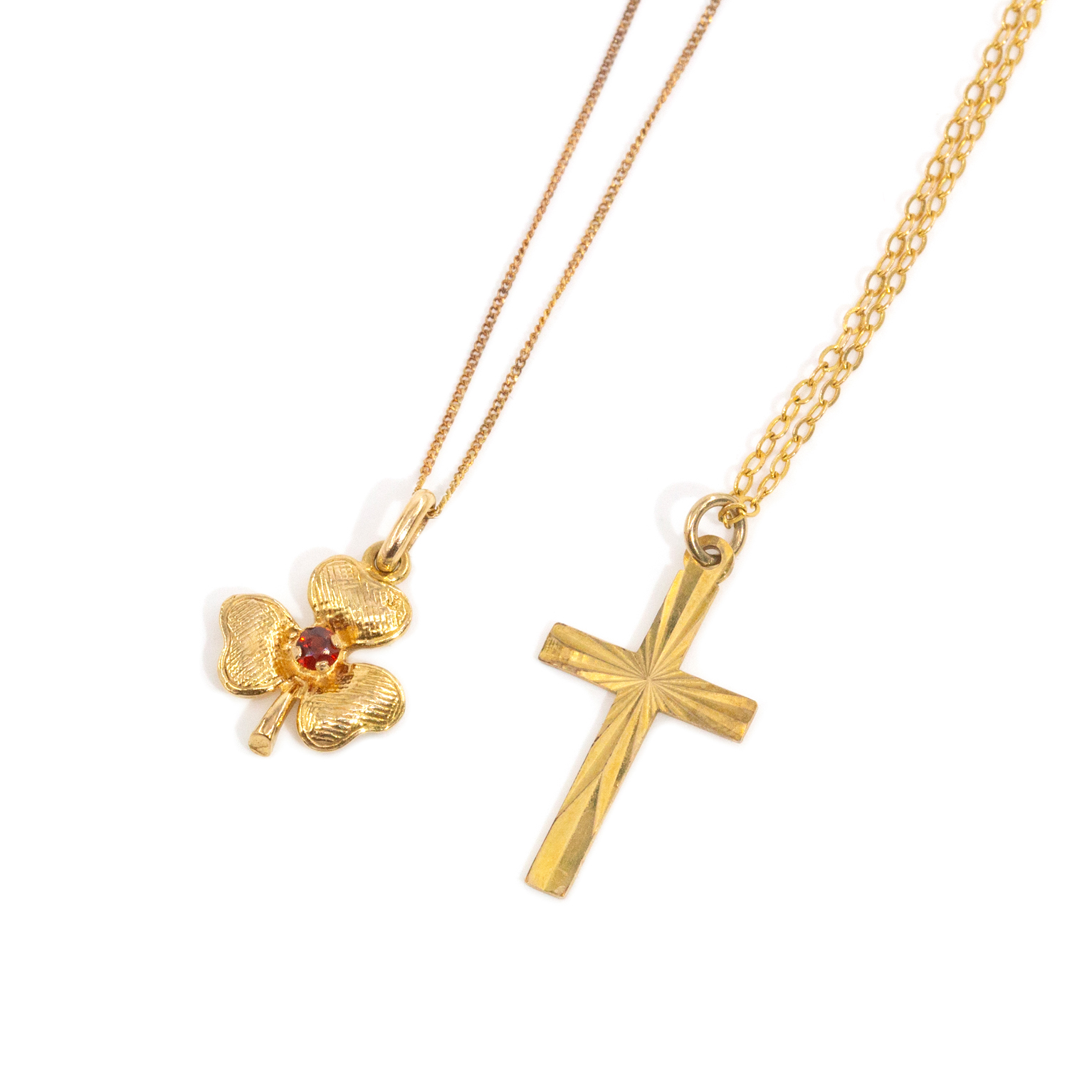 Pair of 9ct Gold Pendants on Chains
