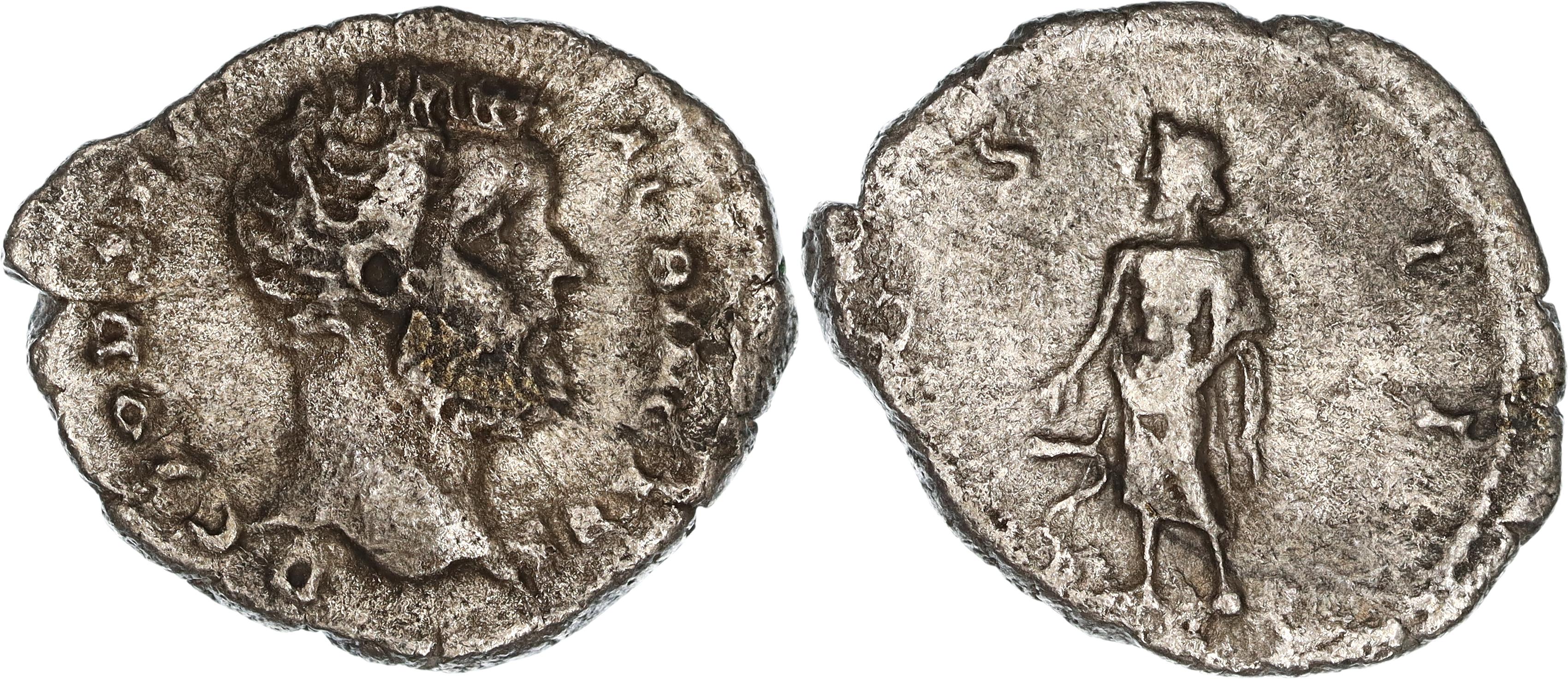 Roman Empire, Clodius Albinus, Silver Denarius, 195 AD, gF-nVF