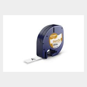 Dymo LetraTag 12mm x 2m Black on White Iron-On Tape Cassette - Bar 5411313187695- 51742/800 AS B2 (S2)