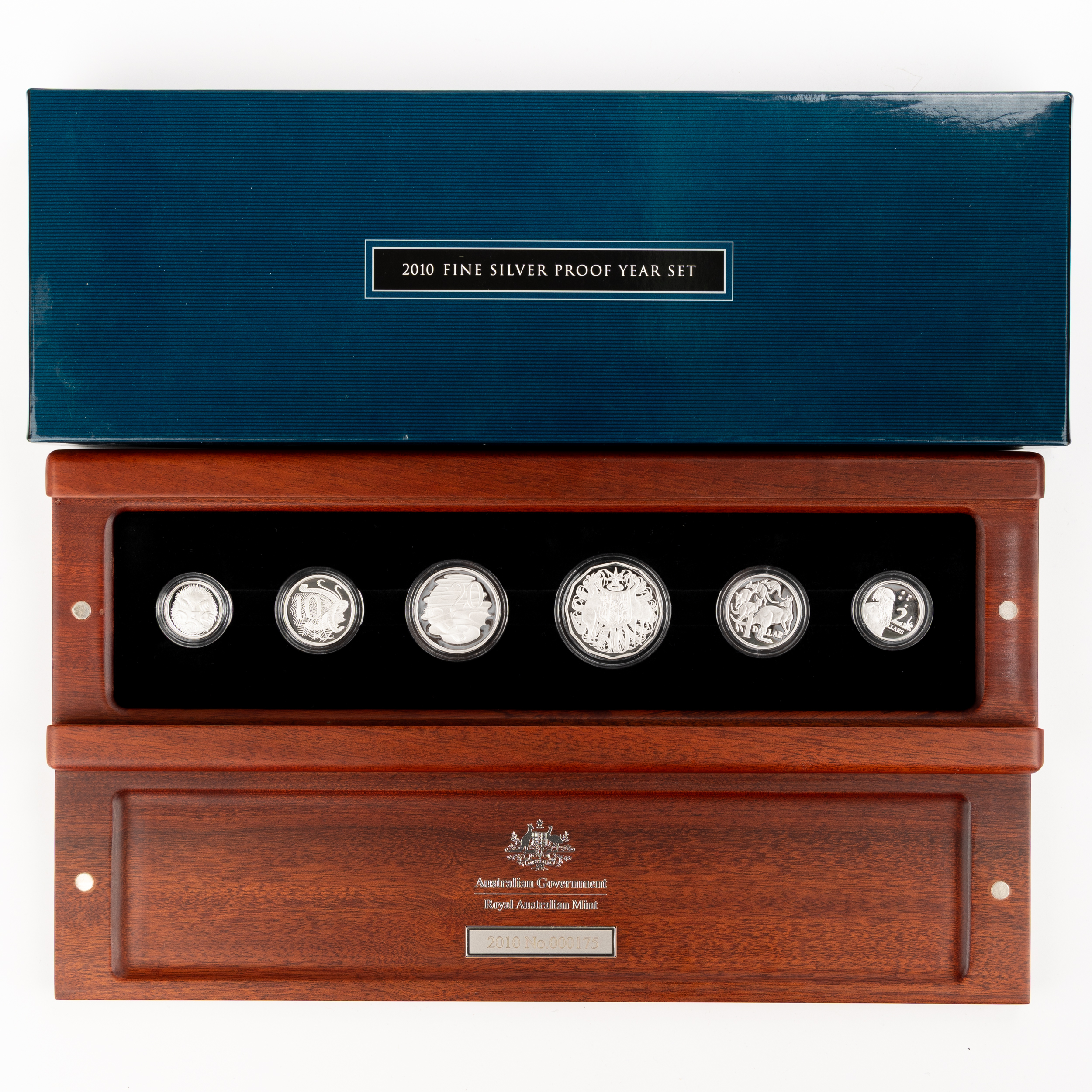 Elizabeth II, RAM - Silver Proof Year Set, Five Cents - Two Dollars, 2010, FDC