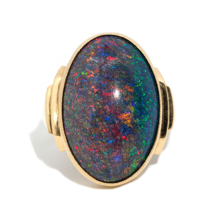 Andamooka Opal 9ct Gold Ring ,