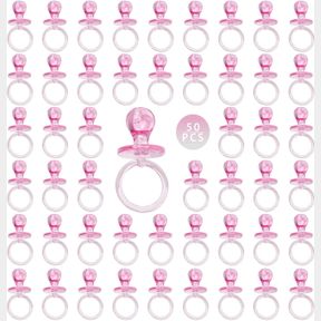 50 PIECES 2.75 INCH BABY PACIFIER BABY SHOWER PLASTIC PACIFIER FOR BABY SHOWER PACIFIER, BABY SHOWER GENDER SHOW PARTY DECORATION