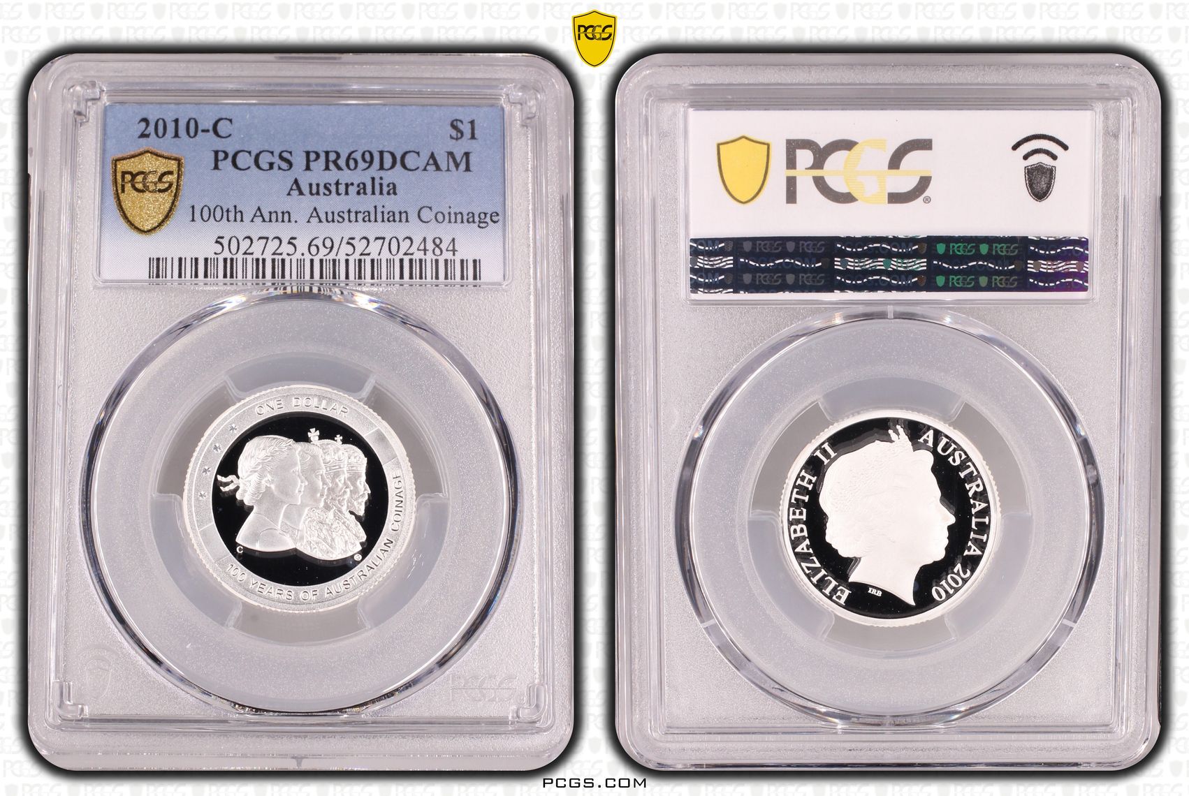 100th Ann. Australian Coinage, One Dollar, 2010-C, PCGS PR69DCAM