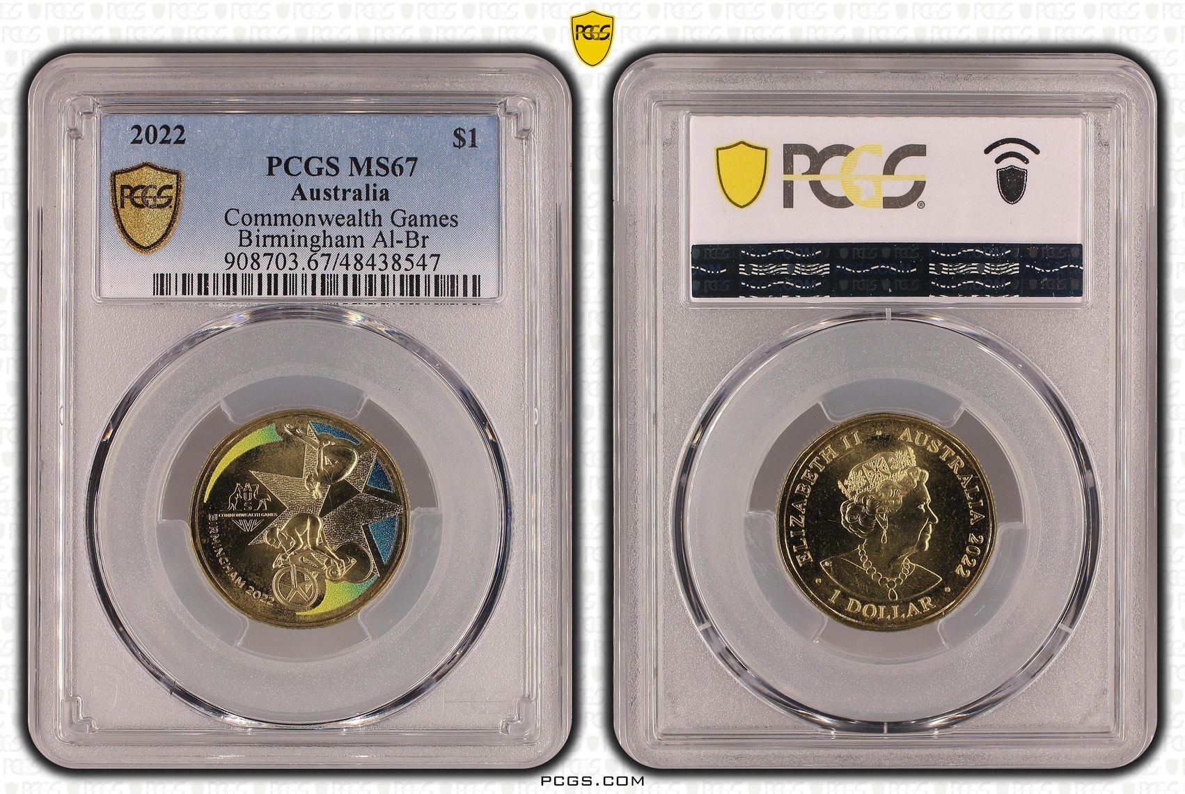 Commonwealth Games Birmingham AlBr, One Dollar, 2022, PCGS MS67