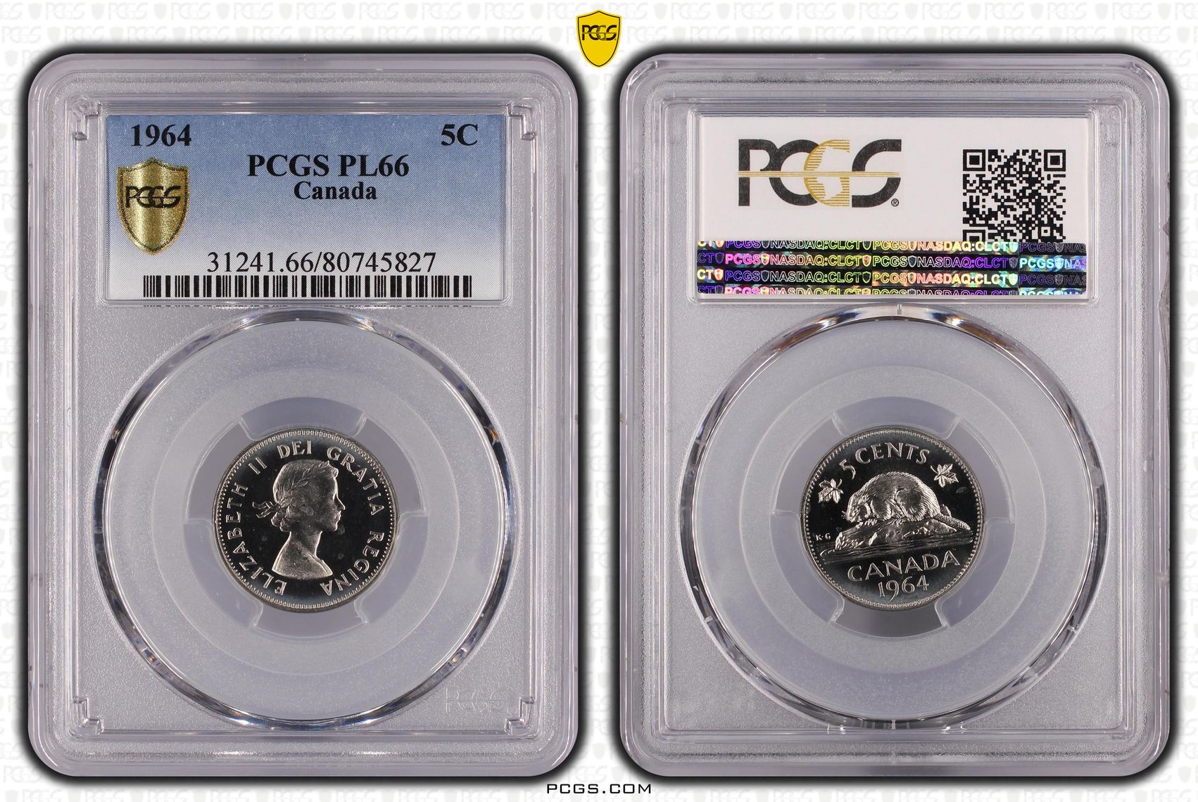 Canada, Five Cent, 1964, PCGS PL66