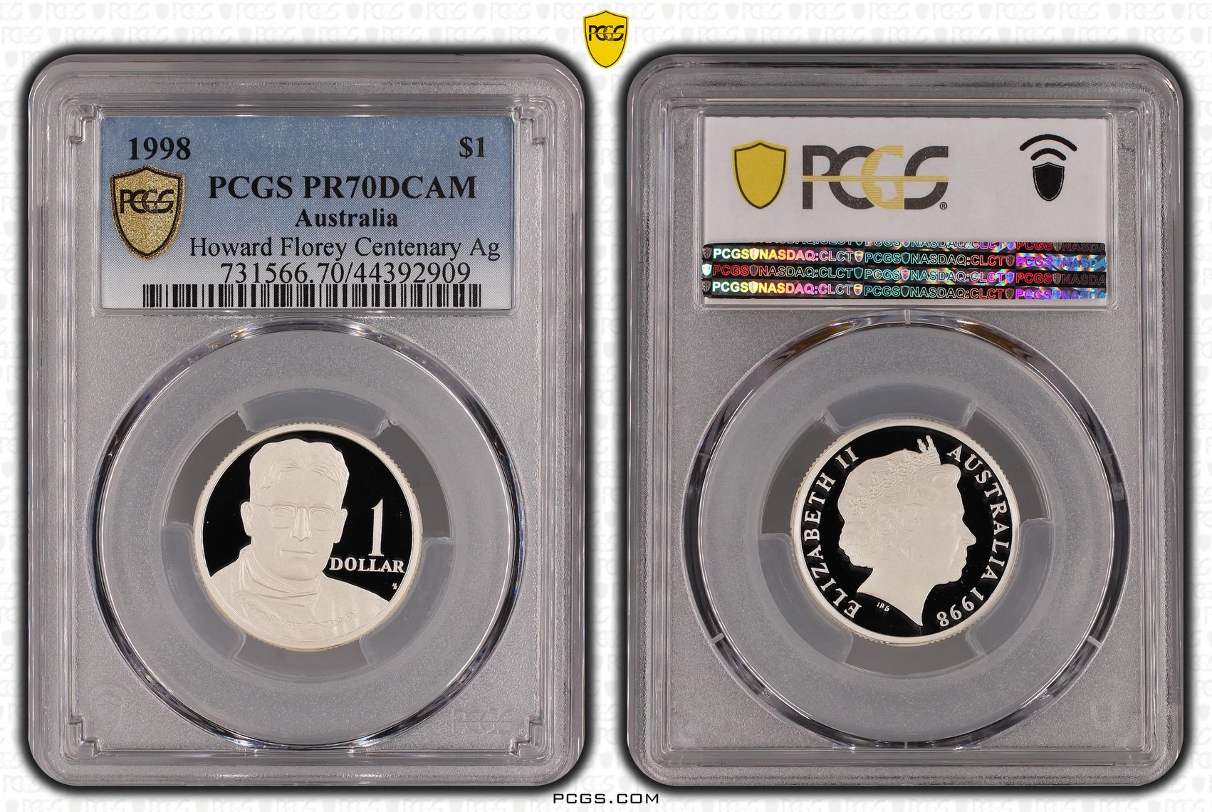 1998 Australia One Dollar, $1 Silver Florey PCGS - PR70DCAM POP 6/0 -909