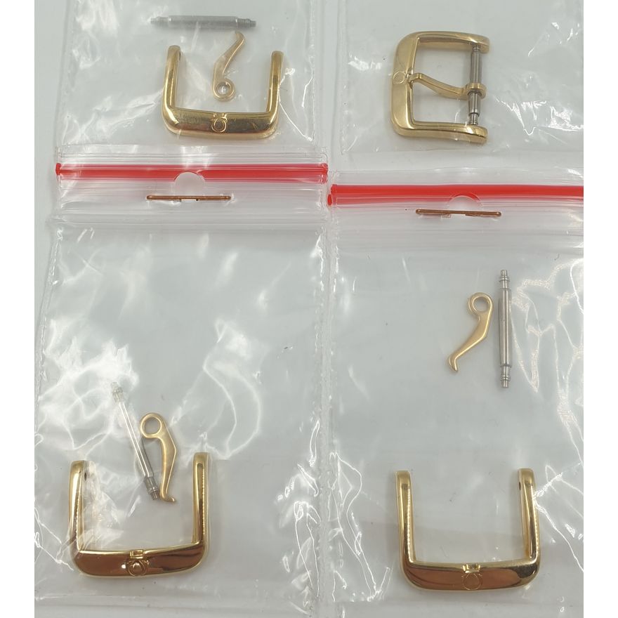 Omega (NOS) Signed Gold Plated Buckles (x4)