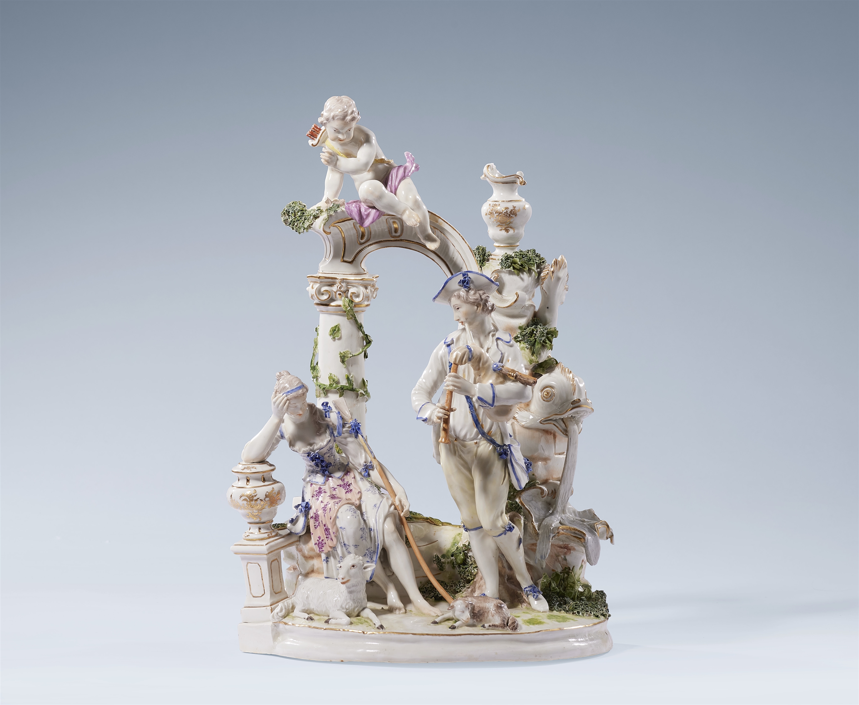 A large Ludwigsburg porcelain shepherd group by Johann Christian Friedrich Wilhelm Beyer