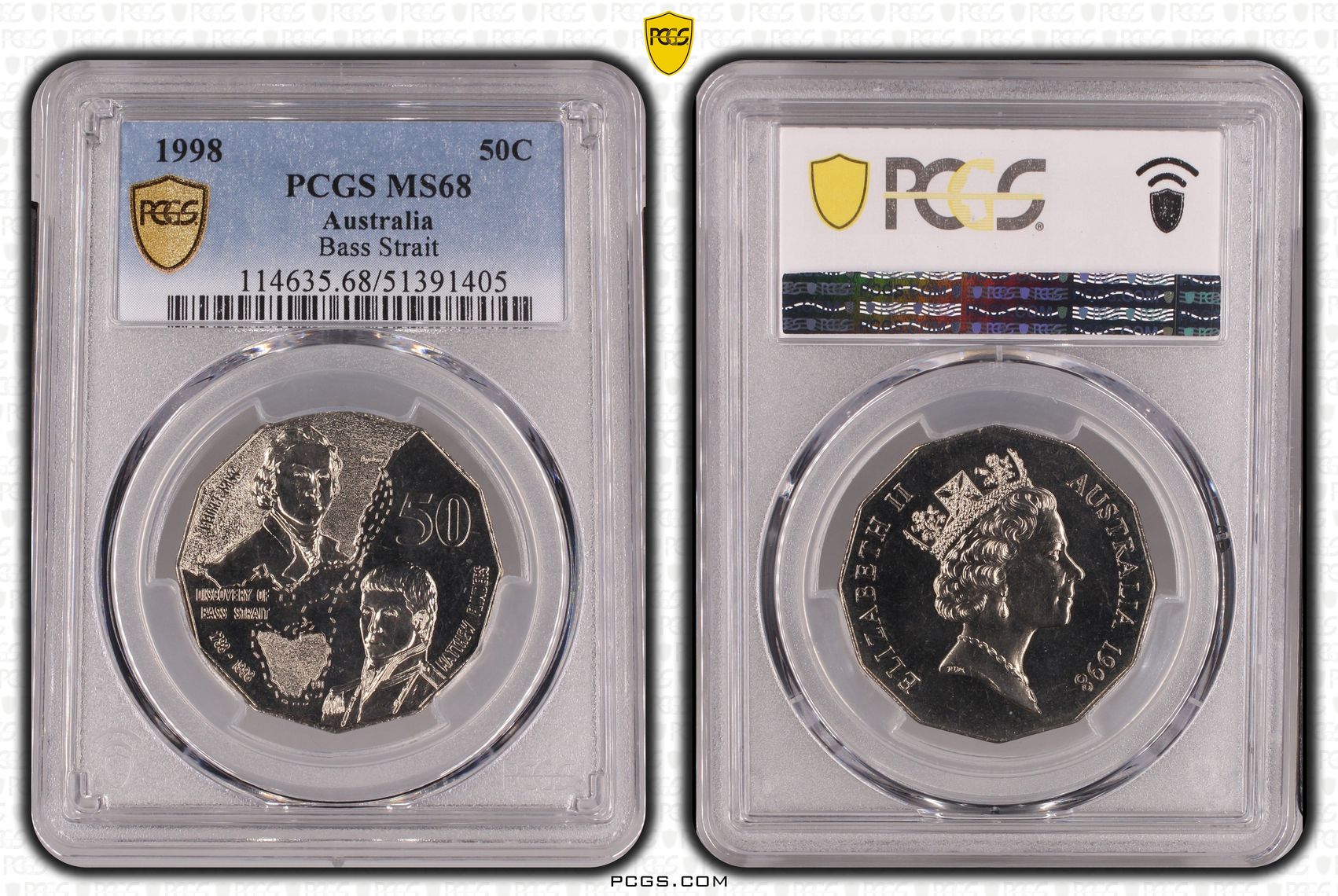 Bass Strait, Fifty Cent, 1998, PCGS MS68