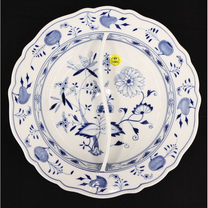 Meissen Blue Onion Divided Serving Dish 12''