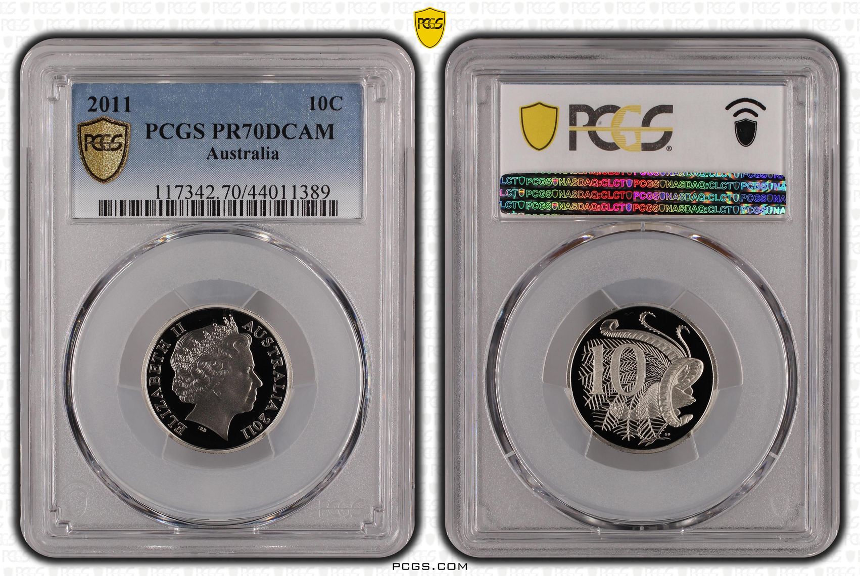 2011 Australia Ten Cent, 10c PCGS - PR70DCAM POP 11/0 -389