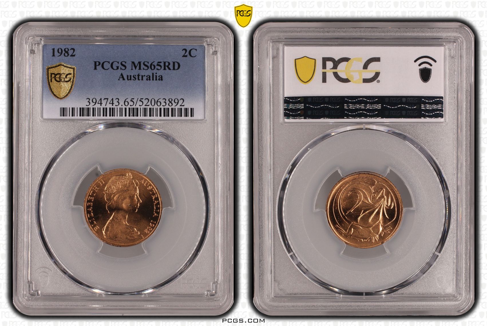 Elizabeth II, Two Cent, 1982, PCGS MS65RD