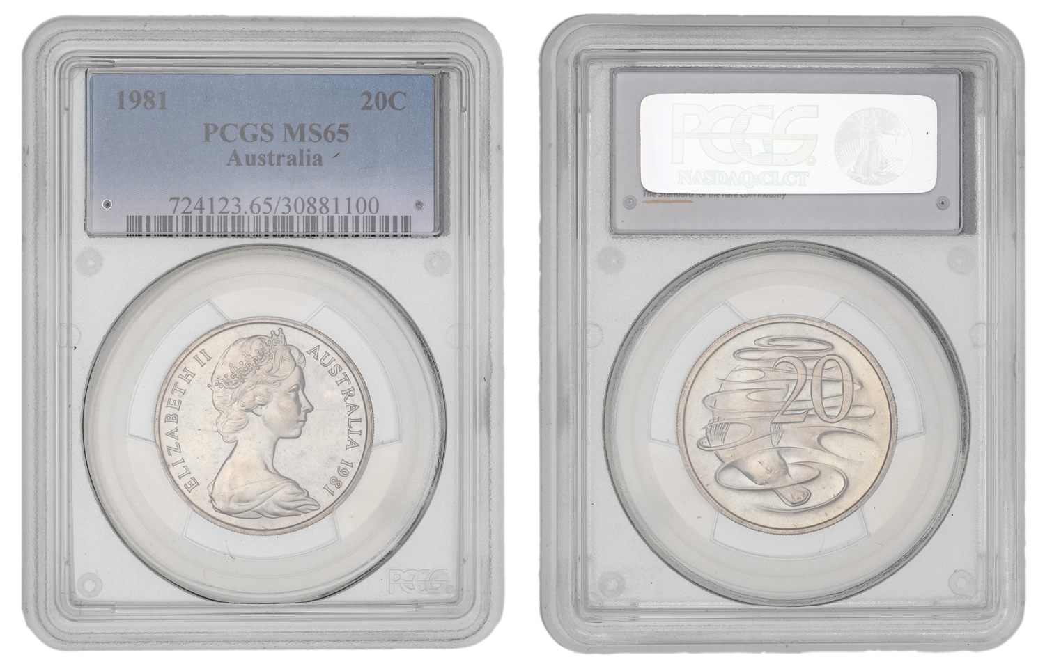 Elizabeth II, Twenty Cent, 1981, PCGS MS65