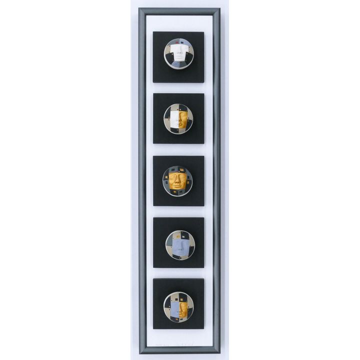 Allen Littlefield ''Game Boys'' Ceramic Ball Sculptural Plaque
