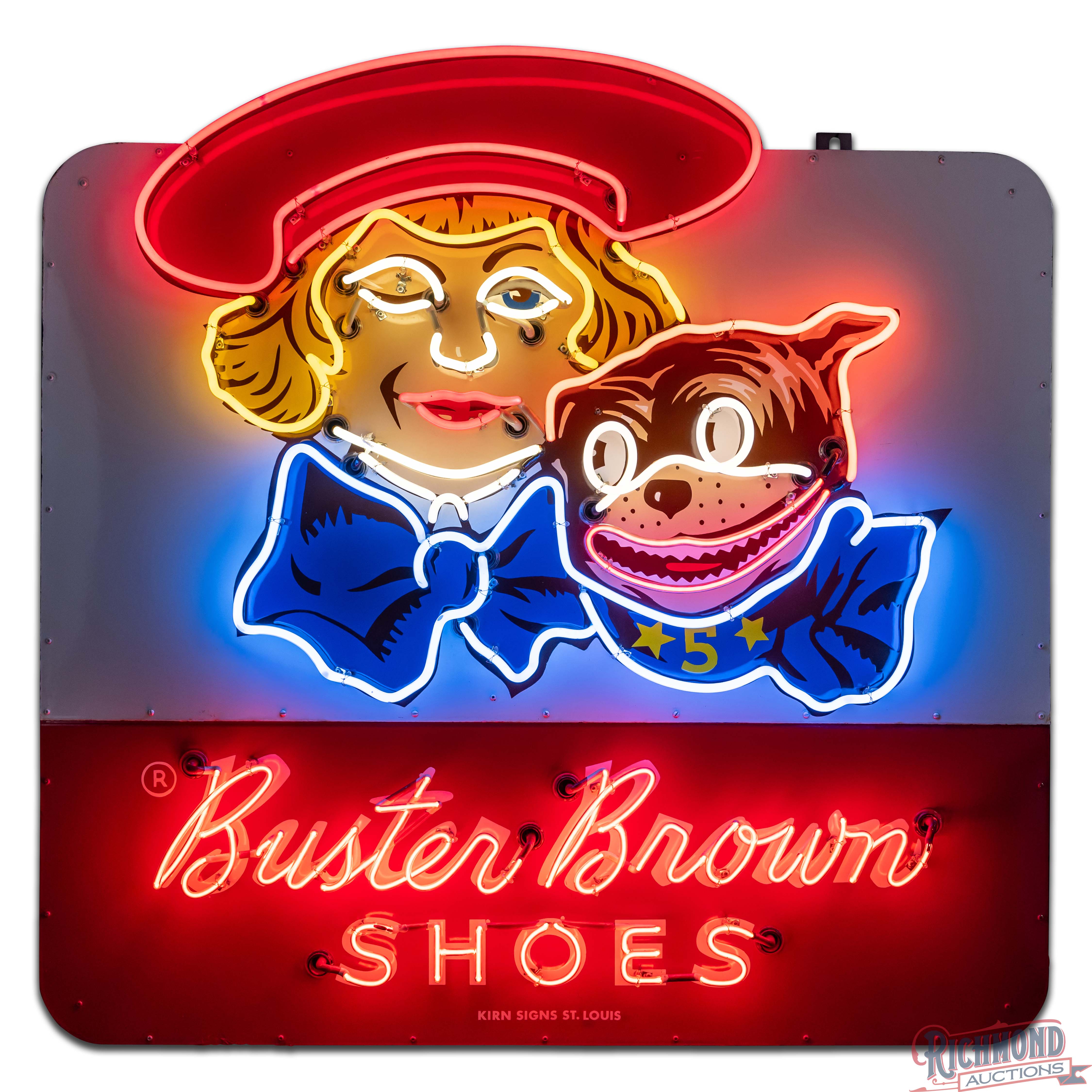 Iconic Buster Brown Shoes 4.5' Single Sided Porcelain Factory Neon Sign ...