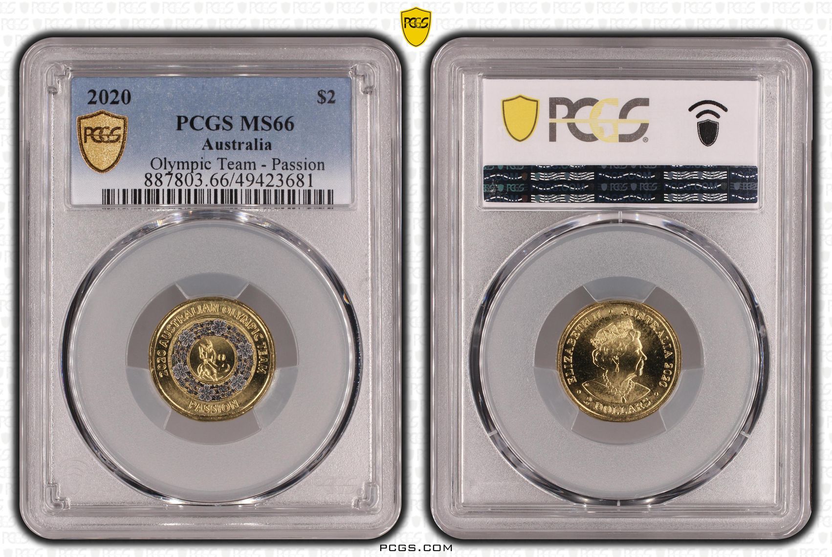 Olympic Team - Passion, Two Dollar, 2020, PCGS MS66