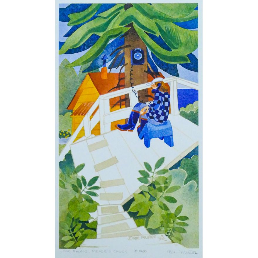 Rie Munoz ''Lone Phone, Meier's Chuck'' 1992 Signed