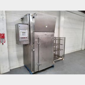 Maurer AFR Fishmaster Rondair electric commercial smoker with mobile stainless steel cooling rack