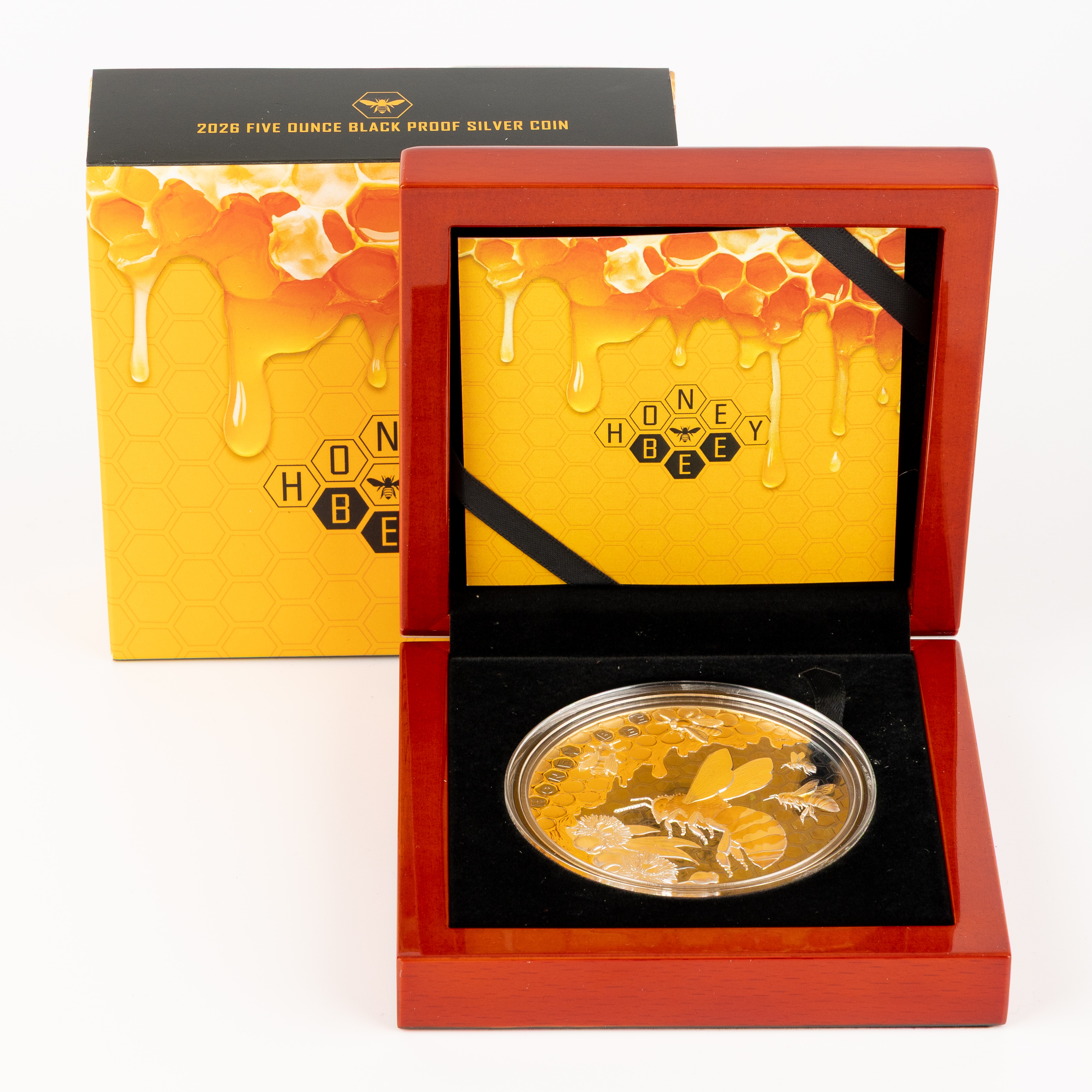 Niue, Honey Bee Silver Black Proof Coin, Ten Dollars, 2026