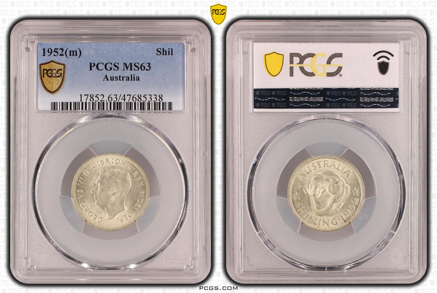 Shilling, 1952(m), PCGS MS 63