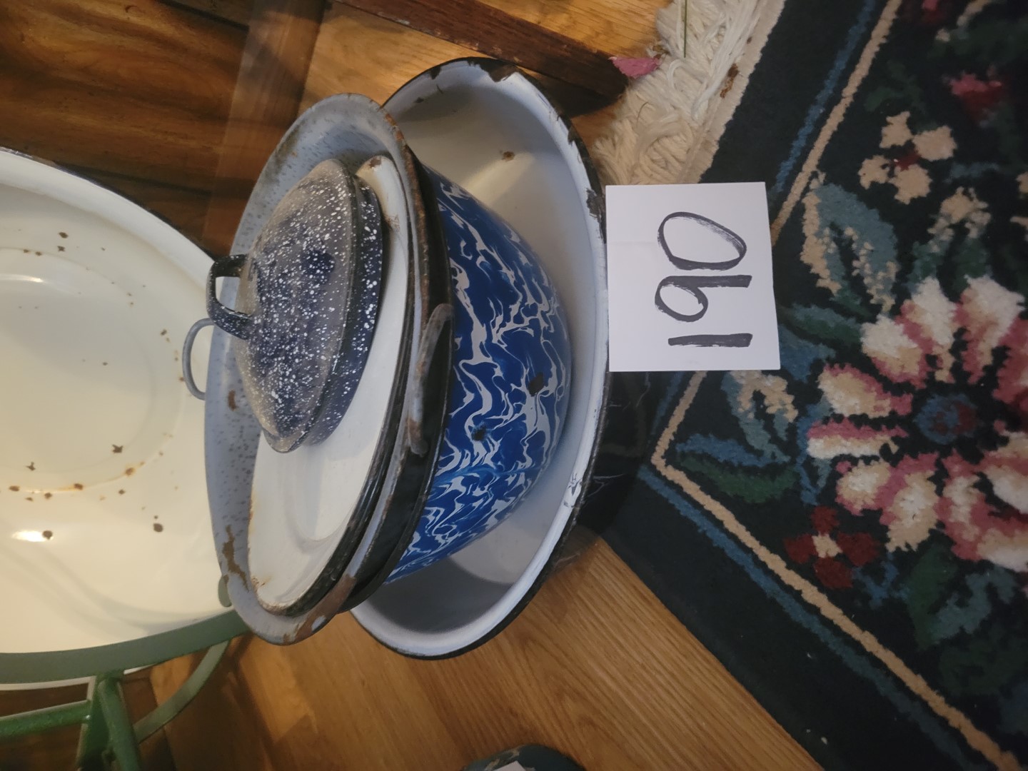 Various Blue Granite Plates and Bowls Midwest Auctions, LLC