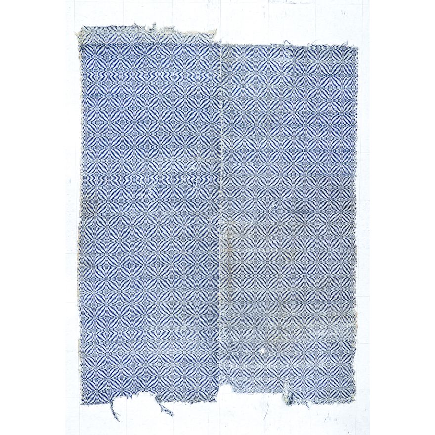 Homespun Overshot Blue & White Coverlet