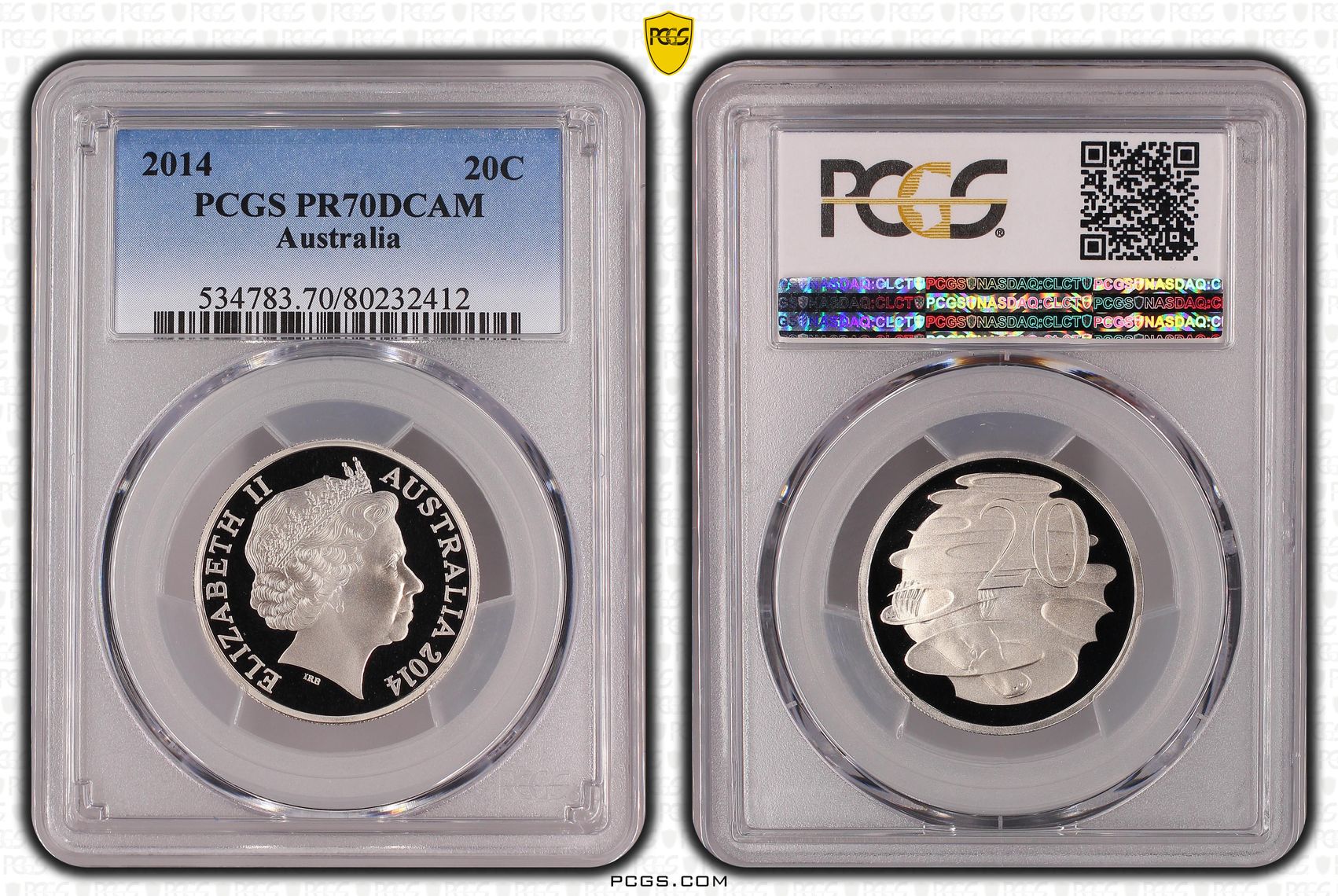 Twenty Cent, 2014, PCGS PR70DCAM