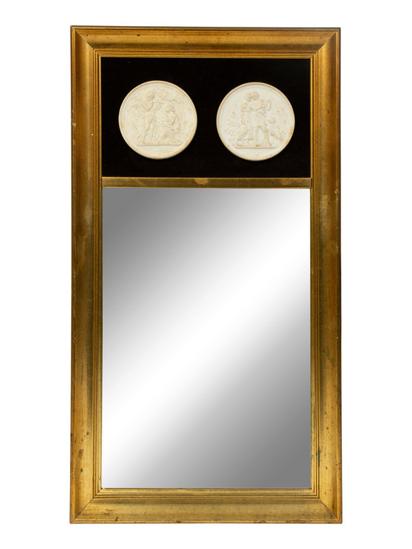 A Neoclassical Style Porcelain Mounted Pier Mirror
Height 35 x width 19 inches.