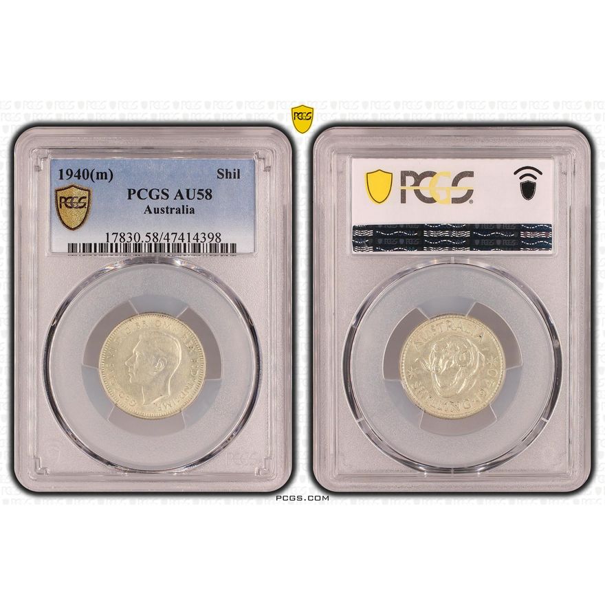 Shilling, 1940(m), PCGS AU58