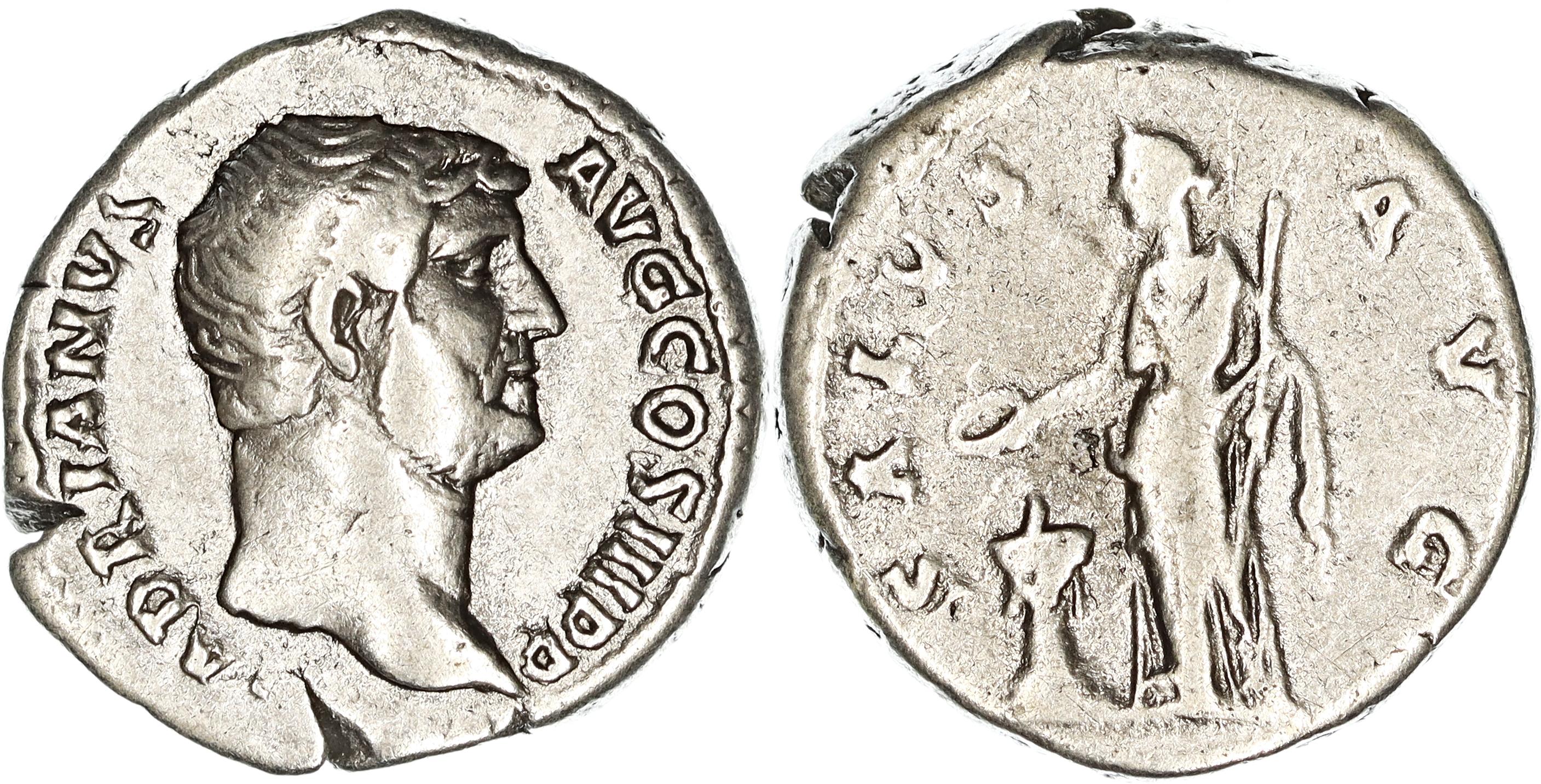 Roman Empire, Hadrian, Silver Denarius, 134-138 AD, gF-nVF