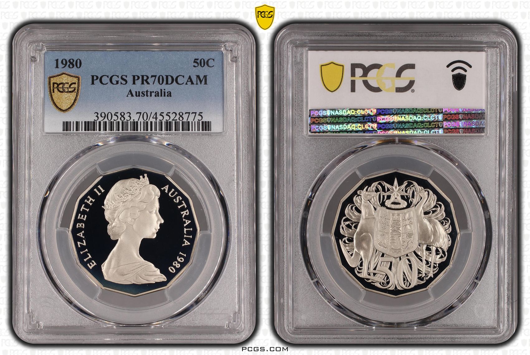 1980 Australia Fifty Cent, 50c PCGS - PR70DCAM POP 14/0 -775