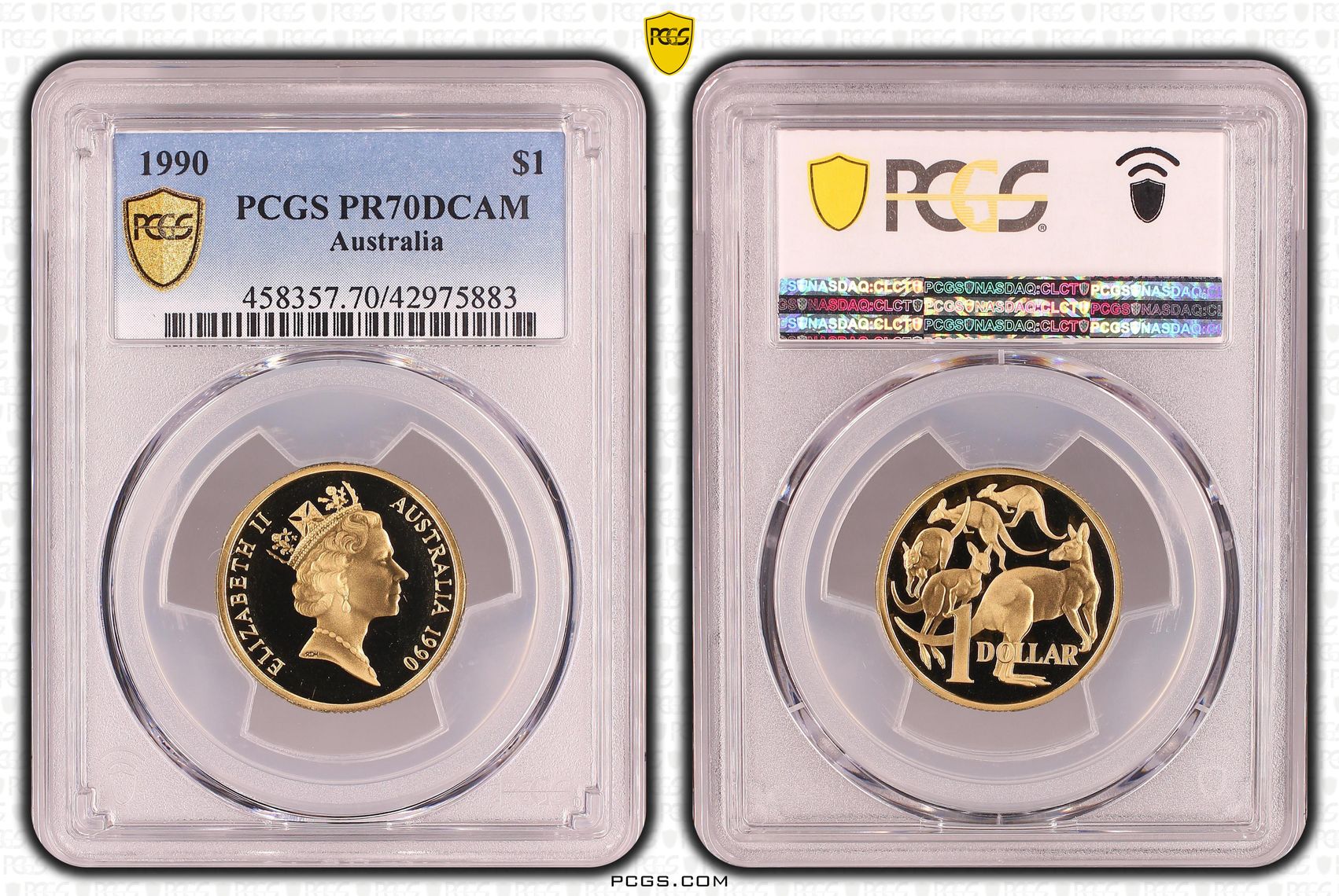 Elizabeth II, One Dollar, PR70DCAM , 1990 PCGS POP - 15/0