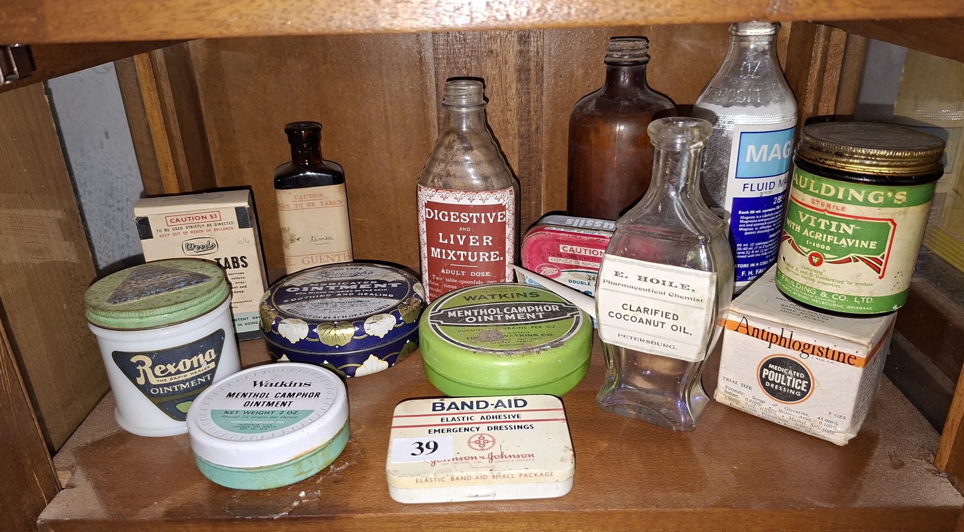 39 · CHEMISTS AND HOME REMEDY TINS