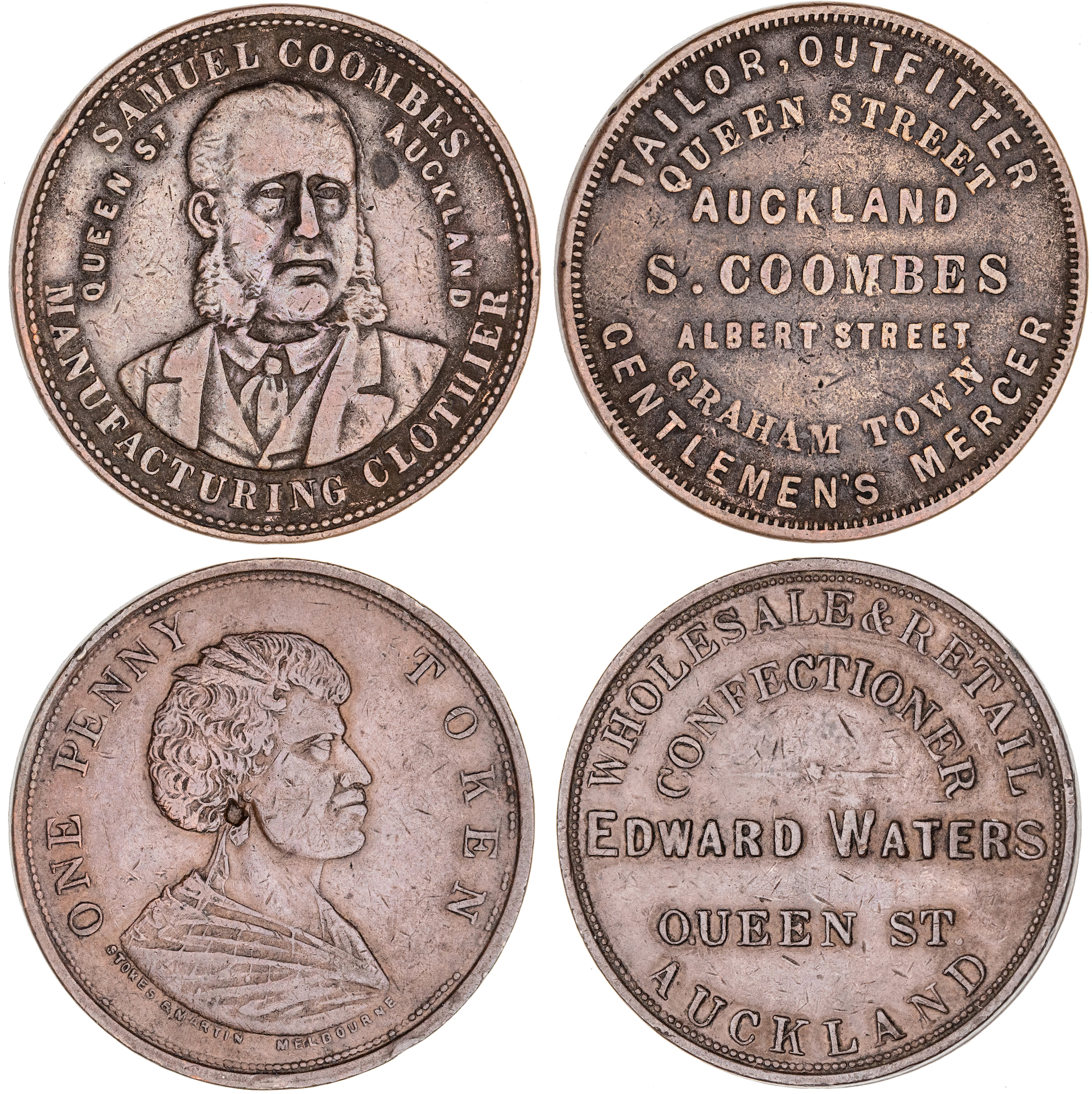 Auckland, New Zealand, Edward Waters, Penny, ND, gVF