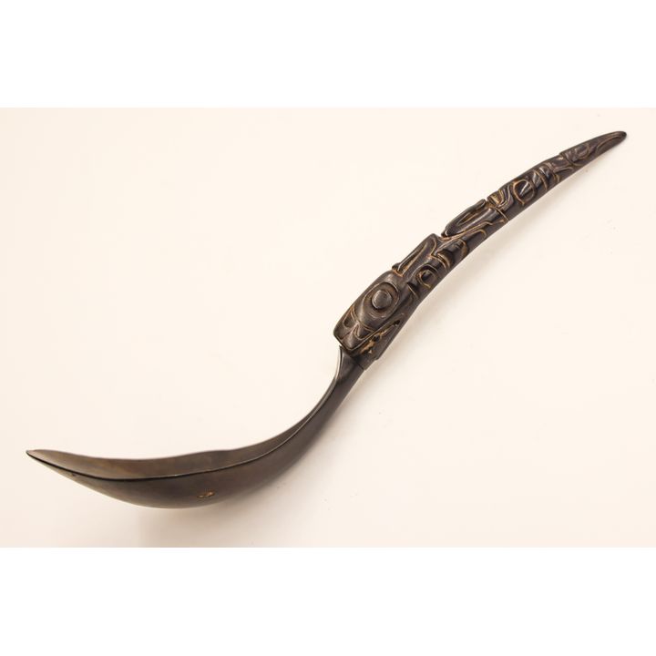 Antique Tlingit Totemic Horn Spoon