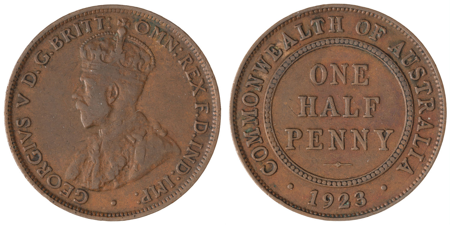 George V, Halfpenny, 1923, aFine