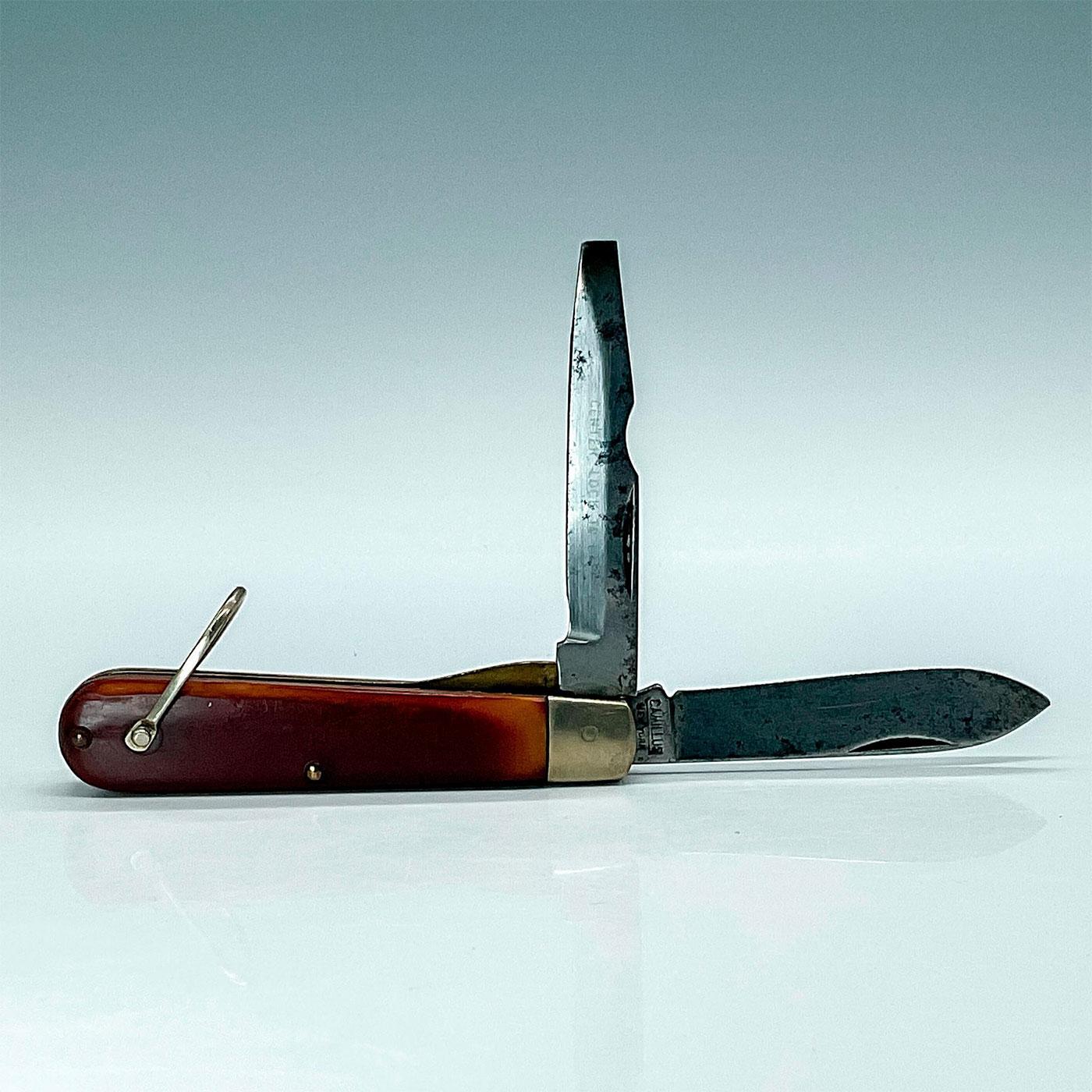 Vintage Camillus NY Electricians Folding Knife 2 Blades