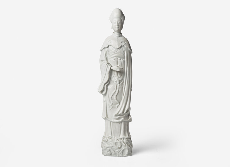 A Large Chinese Blanc De Chine Porcelain Figure of a Meiren