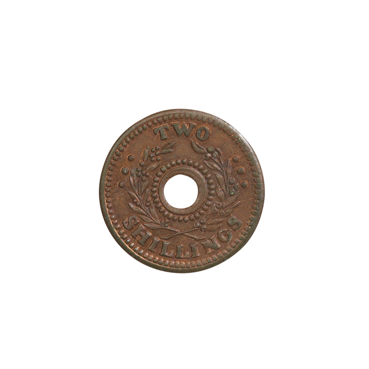 116. · Hay Internment Camp, Two Shillings,  WWII, UNC