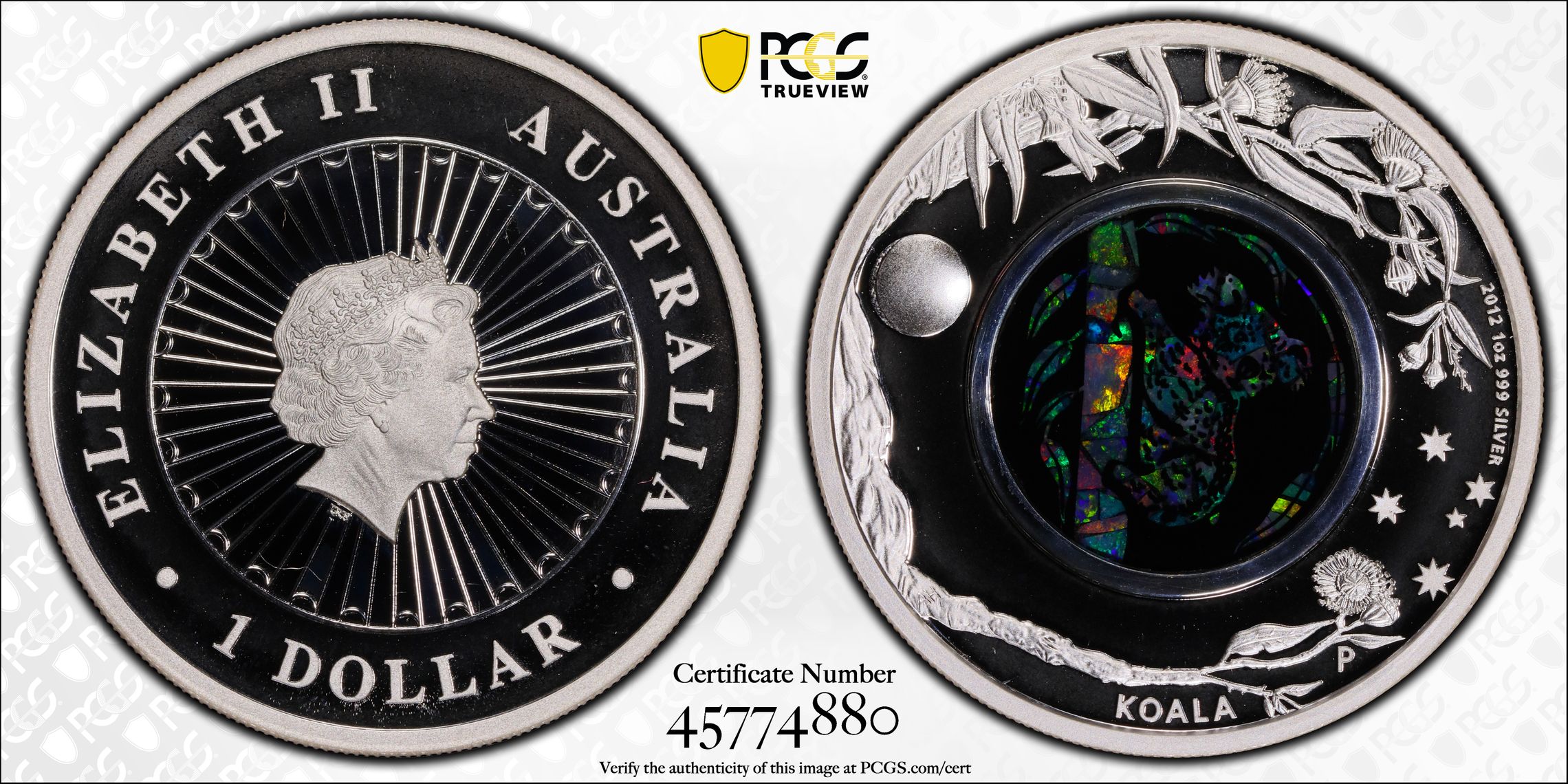 Koala - Opal , One Dollar, 2012-P, PCGS PR69DCAM