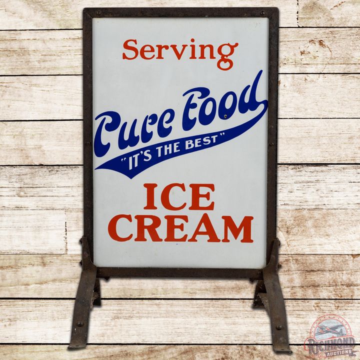 Pure Food "It's the Best" Ice Cream DSP Curb Sign - 9C & 8.9